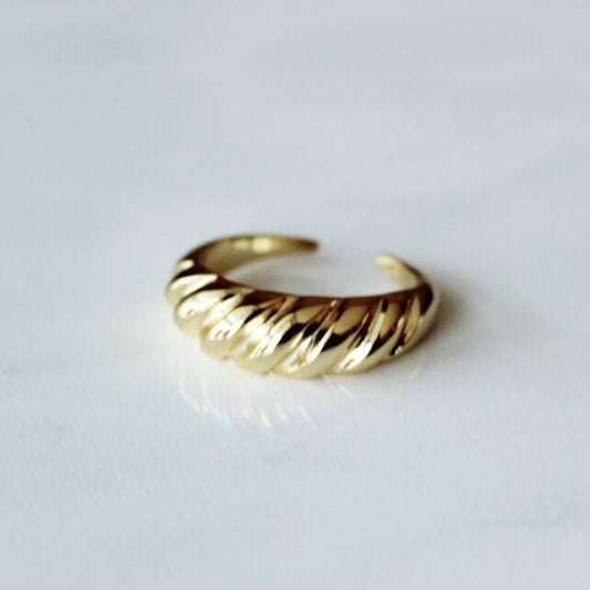 18k Gold Croissant Ring | Gold Croissant Ring | Prism And Joy