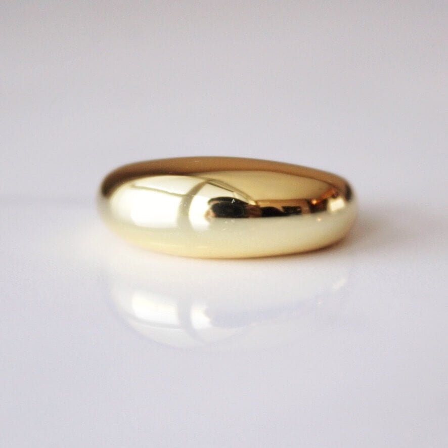 Gold Plated Dome Ring | 18k Gold Dome Ring | Prism And Joy