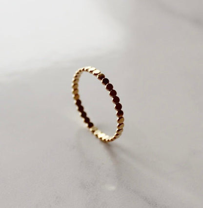 14K Gold Dot Ring | Gold Dot Ring | Prism And Joy