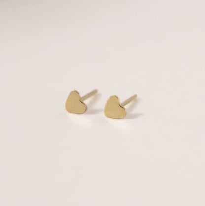 Gold Heart Stud Earrings | 14k Gold Stud Earrings | Prism And Joy