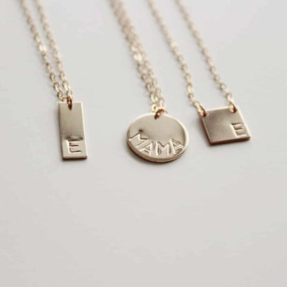 Customizable hand stamped necklace | Mama necklace