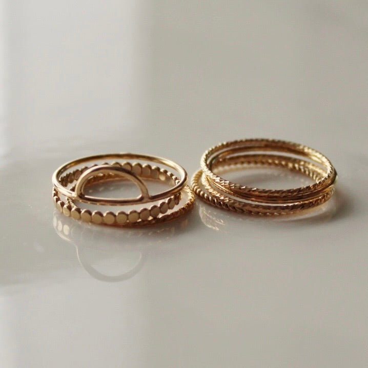 14k Gold Half Circle Ring | Half Circle Gold Ring | Prism And Joy